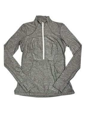 Lululemon Define Pullover 1/2 Zip Heathered Slate Long Sleeve Shirt Running Sz 6